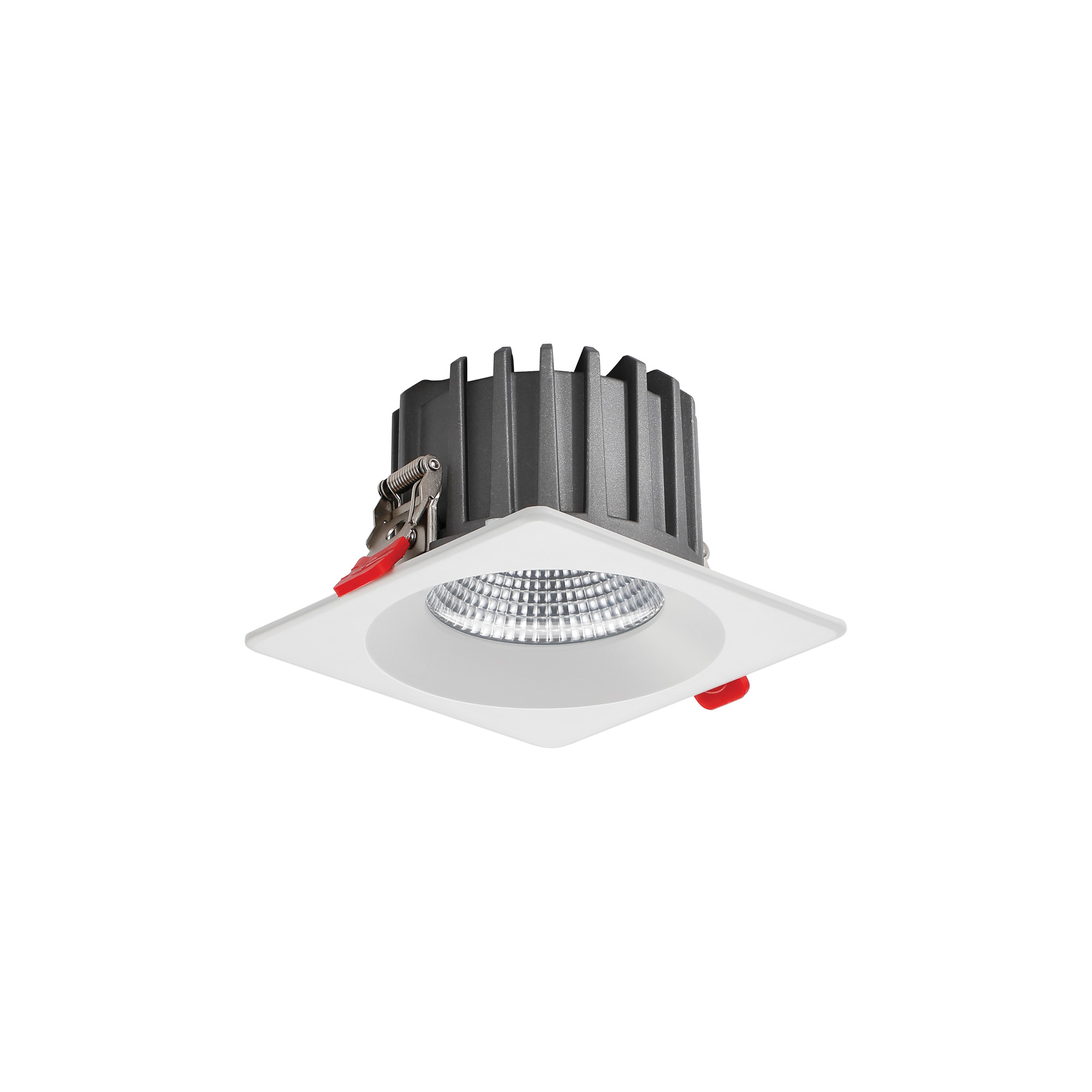 DL200070  Bionic 15; 15W; 350mA; White Deep Square Recessed Downlight; 1104lm ;Cut Out 120mm; 40° ; 3000K; IP44; DRIVER INC.; 5yrs Warranty.